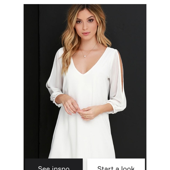 Lulus Dresses & Skirts - White off the shoulder shift dress